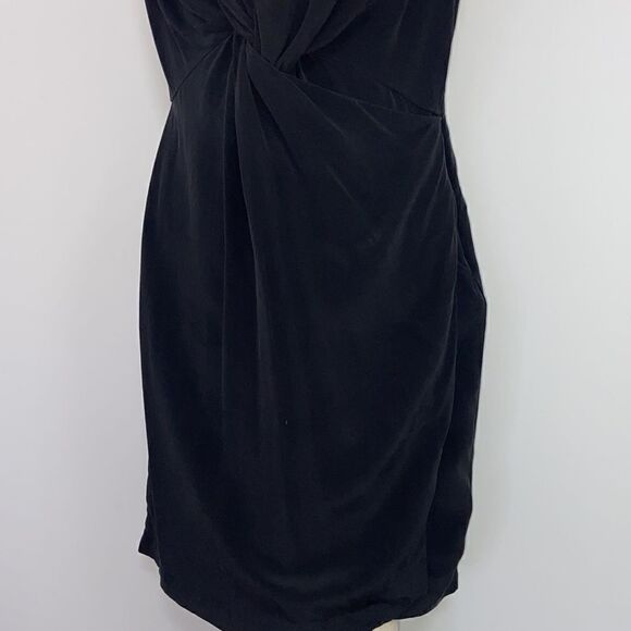 All Saints Dress “Salima” Black Silk Gathered Tie Bodice Nwot Sz 4 - Picture 4 of 9